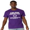 Abilene Christian University Official Circle Logo Short Sleeve Mens Cotton T-Shirt,Purple, Medium view 2