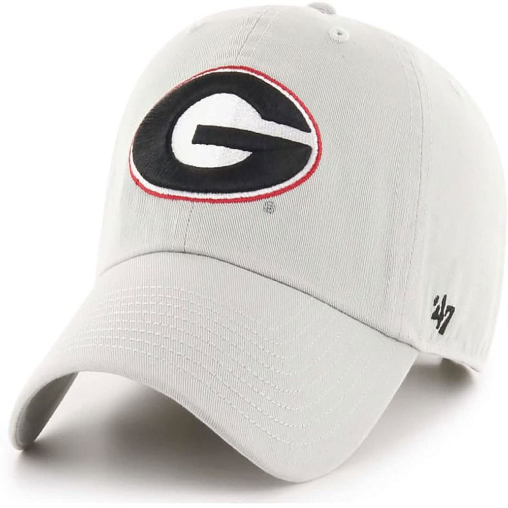 '47 Georgia Bulldogs Hat Mens Womens Clean Up Adjustable Cap, Light Gray