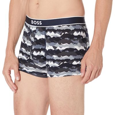 BOSS mens 24 Print Trunks, Grey Waves, X-Small US
