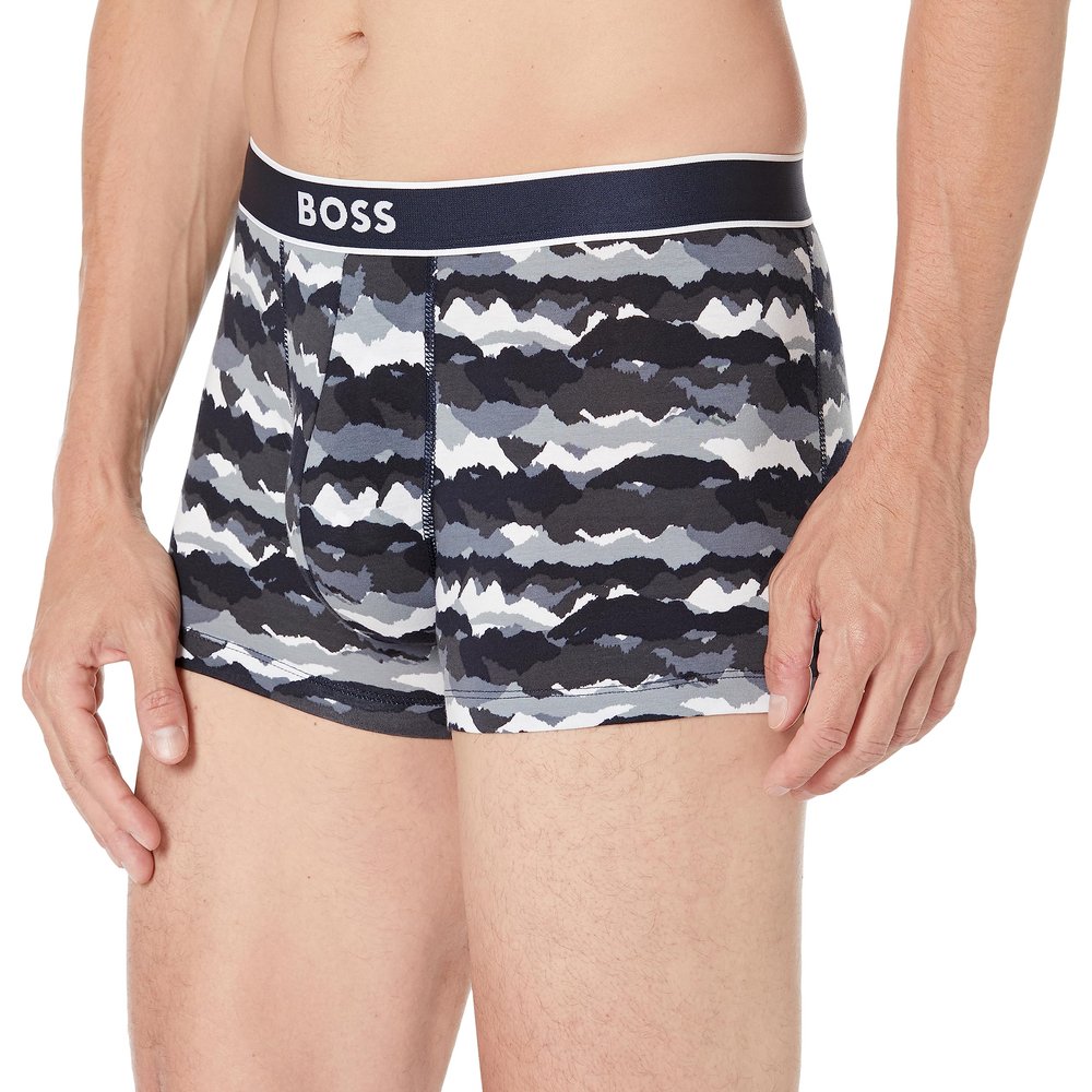 BOSS mens 24 Print Trunks, Grey Waves, X-Small US