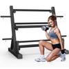 Elevens 3-Tier Dumbbell Rack Stand for Home Gym, Free Weights Storage Steel Racks for Dumbbells, Weight Plates, Barbell, 1200 LBS Weight Capacity, Black view 1