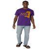 Alcorn State University Official State Shape Short Sleeve Mens Cotton T-Shirt,Purple, Large view 4