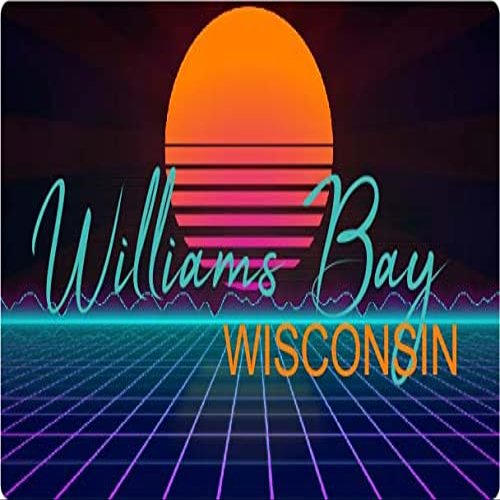 Williams Bay Wisconsin 2 X 1.25-Inch Vinyl Decal Stiker Retro Neon Design