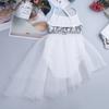 Huimingda Ballet Leotards for Girls Kids Latin Dress Sequins Sleeveless Tutu Dress Lyrical Dance Skating Costume Ivory 4-5 Years view 2