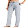 Willit Women's Cotton Sweatpants Open Bottom Yoga Sports Pants Straight Leg Lounge Athletic Pants with Pockets Stone Gray L view 1