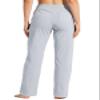 Willit Women's Cotton Sweatpants Open Bottom Yoga Sports Pants Straight Leg Lounge Athletic Pants with Pockets Stone Gray L view 2