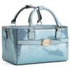 CRS Cross Rink Side Tote. Ice Skating Accessory Bag for Figure Skating, Roller and Inline Skaters, Ballet, Dance and Cheer. Organizes Guards, Water Bottle, Tissues, Phone. (Shimmer Blue Ice Tote) view 1