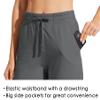 Willit Women's Cotton Sweatpants Open Bottom Yoga Sports Pants Straight Leg Lounge Athletic Pants with Pockets Deep Gray XL view 4
