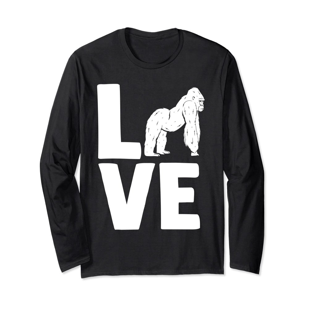 I LOVE GORILLA for Animal Lover & Wildlife Lover Long Sleeve T-Shirt