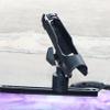 MiniPort 360 Rotating Fishing Rod Holder - Compact Mini Rod Holder with Track Mounting Base Kit, Round Base & Rod Socket, Installation Accessories & Tools Included view 3