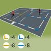 Eco Walker Court Lines Marker Kit Throw Down Markers Create Your Own Mini Pickleball Tennis Court (Blue-Yellow I L Shape) view 2