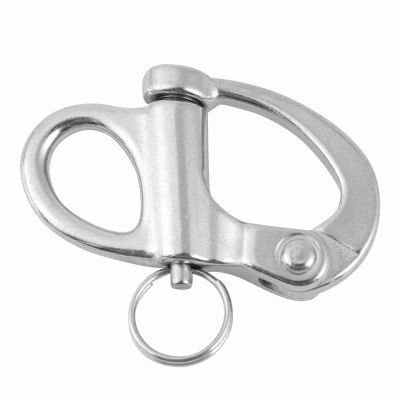 Astibym Stainless Steel snap Shackle, Fixed Marine Rigging Shackle with Round 12x52mm, Quick Release Boat Accessories for Boating