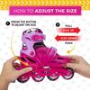 C SEVEN Adjustable Inline Skates for Kids  Expandable Boot with Safety Button, Dual Buckle Support, Comfortable Cushioned Linings (Blue/Green, Kids 7- Kids 9) view 3