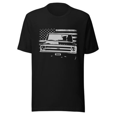 1968 Chevy C10 American Classic Pickup Truck Club Show Short-Sleeve Unisex T-Shirt Black