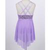 RUNQHUI Kids Girls Sequined Ballet Lyrical Modern Dance Dress Gymnastics Leotard Ballerina Dancewear Lavender 8 Years view 3