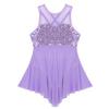 RUNQHUI Kids Girls Sequined Ballet Lyrical Modern Dance Dress Gymnastics Leotard Ballerina Dancewear Lavender 8 Years view 4