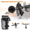 FINPAC Cup Holder for Bike, Universal Water Bottle Holder with Phone Pockets for Stroller Walker Golf Cart Rollator and Scooter, Outdoor, Biking - Gray view 2