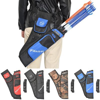 AMEYXGS 3 Tube Hip Quiver Adjustable Belt Waist Hanged Target Arrow Holder Suitable for Adults/Teenagers for Hunting Training Practicing Target Shooting (RED)