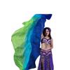 Aumulen 8mm Hand-made Belly Dance Silk Scarf Veils for Women Gradual Colors 98"x45" (Blue Turquoise Green) view 4