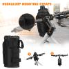 FINPAC Cup Holder for Bike, Universal Water Bottle Holder with Phone Pockets for Stroller Walker Golf Cart Rollator and Scooter, Outdoor, Biking - Black view 2