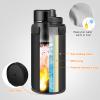 FINPAC Cup Holder for Bike, Universal Water Bottle Holder with Phone Pockets for Stroller Walker Golf Cart Rollator and Scooter, Outdoor, Biking - Black view 4