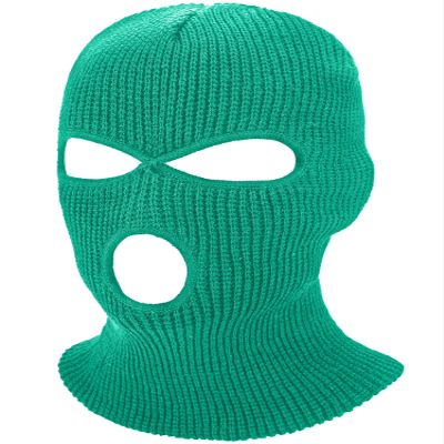SATINIOR 3 Holes Full Face Cover Outdoor Balaclava Knitted Neck Gaiter Ski Mask for Sports Cycling (Green,Medium)