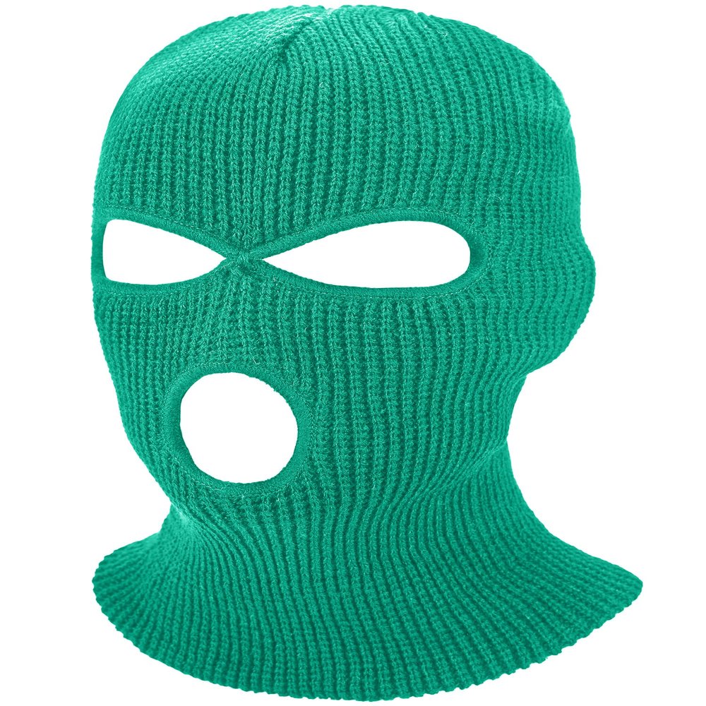 SATINIOR 3 Holes Full Face Cover Outdoor Balaclava Knitted Neck Gaiter Ski Mask for Sports Cycling (Green,Medium)