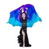 Aumulen 8mm Girls Hand-made Belly Dance Silk Scarf Veils Gradual Colors (Turquoise Blue Purple) view 1