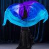 Aumulen 8mm Girls Hand-made Belly Dance Silk Scarf Veils Gradual Colors (Turquoise Blue Purple) view 2