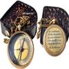 Go Confidently Quote Engraved Compass with Antique Leather case, Camping, Boating, Gift Compass, Graduation Day Gift view 4