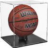 Basketball Display Case Stand,Clear Acrylic Display Case for Action Figures Toys Collectibles,Soccer Ball ,Need self-Assembly(9.8x9.8x11inch;25x25x28cm) view 1