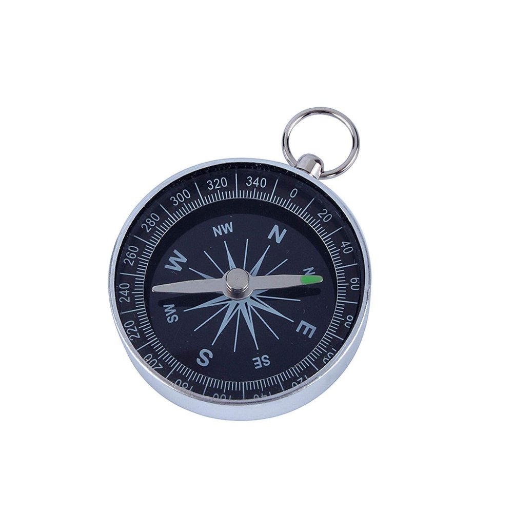 Mini Camping Compass,Outdoor Sport Compass Silver Portable Pocket Compass Aluminum Shell for Outdoor Camping Hiking Sports Navigation