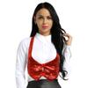 vastwit Womens Sparky Sequins Vest Sleeveless Halter Neck Waistcoat Clubwear Jazz Dance Tank Tops Red One_Size view 2