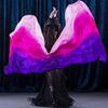 Aumulen 8mm Girls Hand-made Belly Dance Silk Scarf Veils Gradual Colors (Purple Rose Pink) view 2
