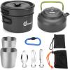 Odoland Bundle - 2 Items 10pcs Camping Cookware Mess Kit and 6800W Windproof Camp Stove view 2