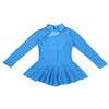 Huimingda Kids Girls Figure Ice Roller Skating Dress Mock Turtleneck Leotard Ballet Dance Wear Outfits Blue 10 Years view 3