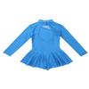 Huimingda Kids Girls Figure Ice Roller Skating Dress Mock Turtleneck Leotard Ballet Dance Wear Outfits Blue 10 Years view 4