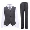 Toddler Suit for Boys Tuxedo Vest Set Dress Clothes for Wedding Kids Grey Ring Bearer Suits Formal Dresswear Size 6 view 1