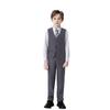 Toddler Suit for Boys Tuxedo Vest Set Dress Clothes for Wedding Kids Grey Ring Bearer Suits Formal Dresswear Size 6 view 2