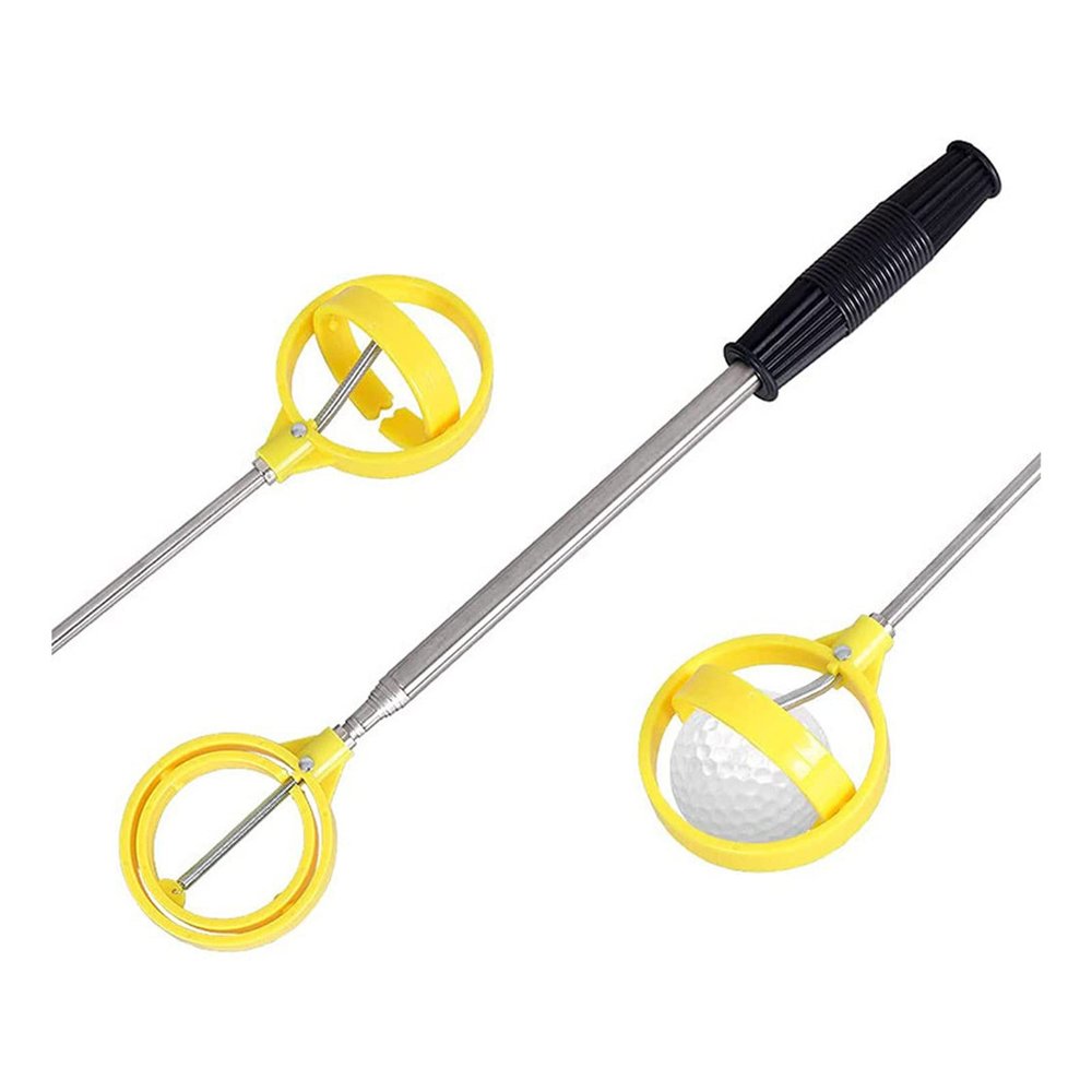 HUIJK Golf Ball Retriever for Putter,Lightweight and Durable Telescopic Golf Ball Retriever for Water Golf Accessories Golf Gift,Yellow