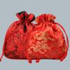 Only My Live Home Small Dragon Pattern Jewelry Gift Pouch Drawstring Chinese Style Silk Brocade Pouch Jewelry Packaging Women Jewellery Storage Bag with Lined (10, Red) view 1