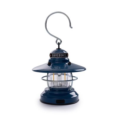 Barebones Edison Mini Lantern  Ocean Blue, Vintage LED Camping Lantern with Adjustable Brightness  Compact Weatherproof Outdoor Lantern for Hiking, Tents, Fishing, and Home Decor