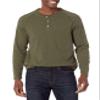 Amazon Essentials Long Sleeve Shirt for Men, Regular-Fit Henley, Available in Big & Tall, Olive Heather, XX-Large view 1