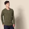Amazon Essentials Long Sleeve Shirt for Men, Regular-Fit Henley, Available in Big & Tall, Olive Heather, XX-Large view 3