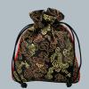 Only My Live Home Small Dragon Pattern Jewelry Gift Pouch Drawstring Chinese Style Silk Brocade Pouch Jewelry Packaging Women Jewellery Storage Bag with Lined (10, black) view 2