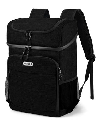 BAGLHER Cooler Backpack 30 Cans, Leakproof Waterproof Cooler Bag with 5 Reusable Ice Pack for Camping, Beach, Hiking, Black