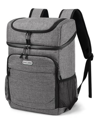 BAGLHER Cooler Backpack 30 Cans, Leakproof Waterproof Cooler Bag with 5 Reusable Ice Pack for Camping, Beach, Hiking, Grey