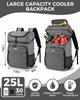 BAGLHER Cooler Backpack 30 Cans, Leakproof Waterproof Cooler Bag with 5 Reusable Ice Pack for Camping, Beach, Hiking, Grey view 2