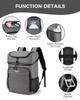 BAGLHER Cooler Backpack 30 Cans, Leakproof Waterproof Cooler Bag with 5 Reusable Ice Pack for Camping, Beach, Hiking, Grey view 3