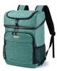 BAGLHER Cooler Backpack 30 Cans, Leakproof Waterproof Cooler Bag with 5 Reusable Ice Pack for Camping, Beach, Hiking, Green view 1